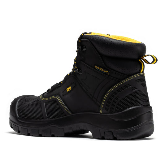 ROCKROOSTER Woodland Black 6 inch Waterproof Composite Toe Leather Work Boots AK663