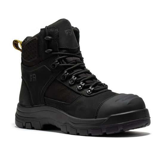 ROCKROOSTER Stowe Black 7 inch Composite Toe Leather Work Boots CP212BK